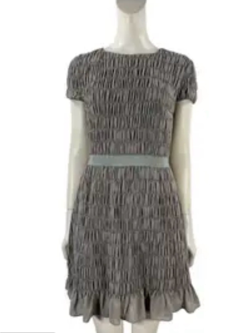 Armani Exchange Grey Patterned Short-Sleeve Mini Dress